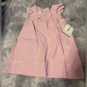 Zuccini Girls 3T Seersucker Bow Dress Red White Striped NWT Easter Boutique